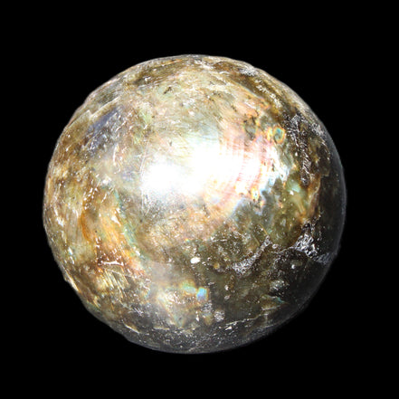 Labradorite sphere 61mm 424g in sunlight - Rocks and Things Store