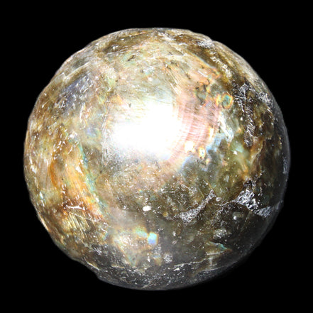 Labradorite sphere 61mm 424g in sunlight - Rocks and Things Store