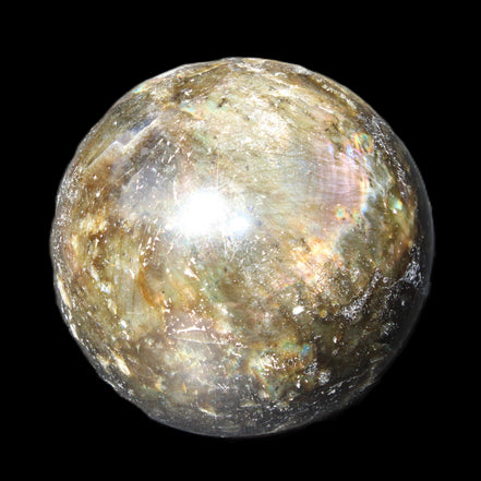 Labradorite sphere 61mm 424g in sunlight - Rocks and Things Store