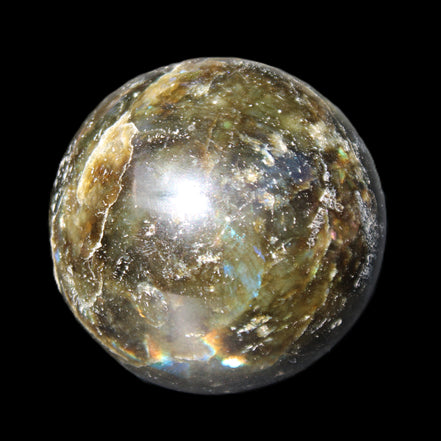 Labradorite sphere 61mm 424g in sunlight - Rocks and Things Store