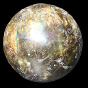 Labradorite sphere 61mm 424g in sunlight - Rocks and Things Store
