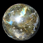 Labradorite sphere 61mm 424g in sunlight - Rocks and Things Store