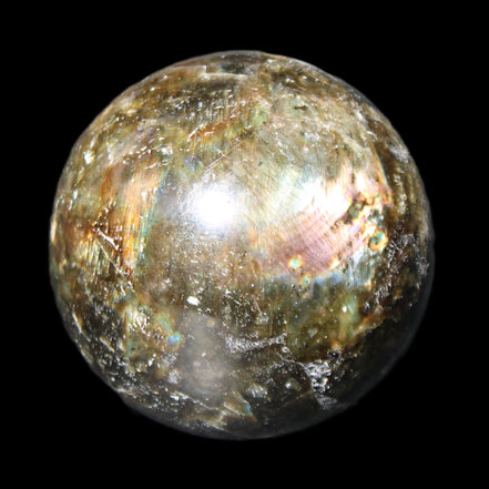 Labradorite sphere 61mm 424g in sunlight - Rocks and Things Store