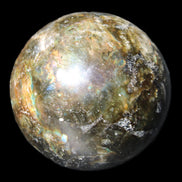 Labradorite sphere 61mm 424g in sunlight - Rocks and Things Store
