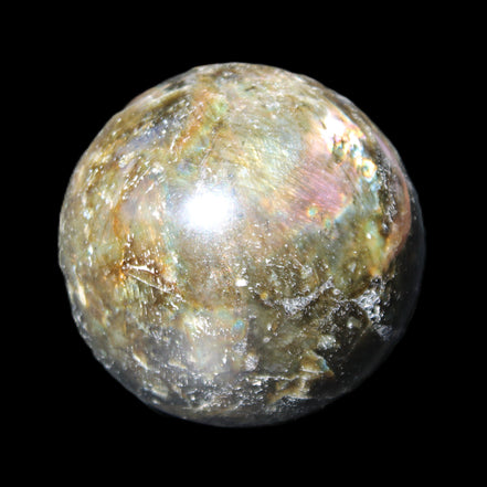 Labradorite sphere 61mm 424g in sunlight - Rocks and Things Store