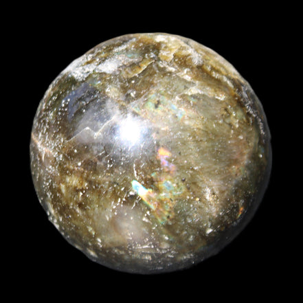Labradorite sphere 61mm 424g in sunlight - Rocks and Things Store