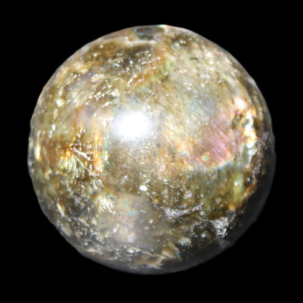 Labradorite sphere 61mm 424g in sunlight - Rocks and Things Store