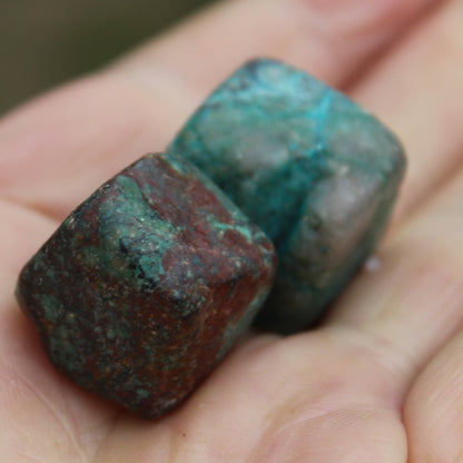 Shattuckite Malachite 2 polished stones, 14-18g