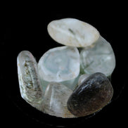 Green Hair Rutilated Quartz 7 tiny crystals 8g in sunlight - Rocks and Things Store
