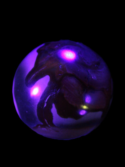 Marine Jasper sphere 45mm 126g Rocks and Things Store in UV light