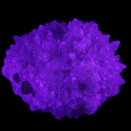 Clear Quartz cluster 75*60*42mm 218g in UV light - Rocks and Things Store