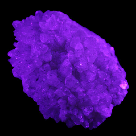 Clear Quartz cluster 75*60*42mm 218g in UV light - Rocks and Things Store