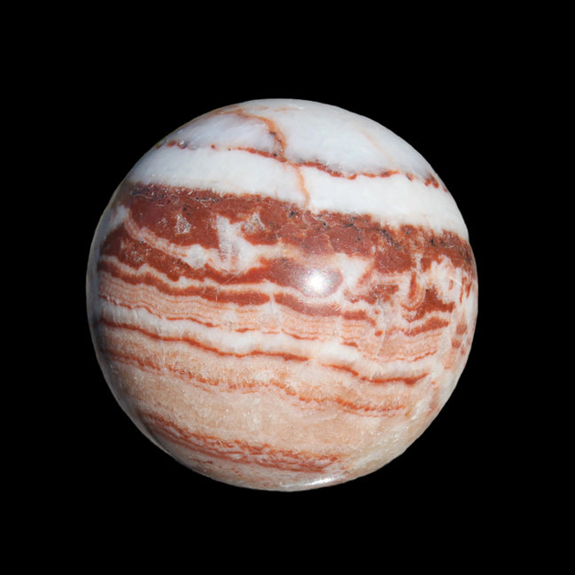 Rhodochrosite sphere 287g in sunlight - Rocks and Things Store