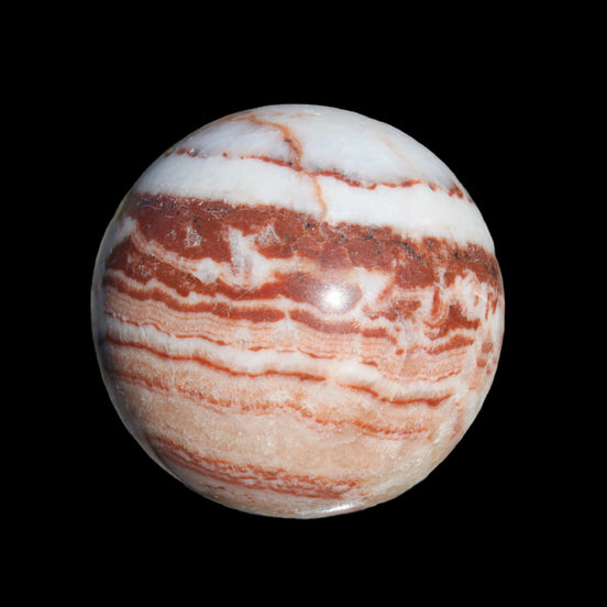 Rhodochrosite sphere 287g in sunlight - Rocks and Things Store