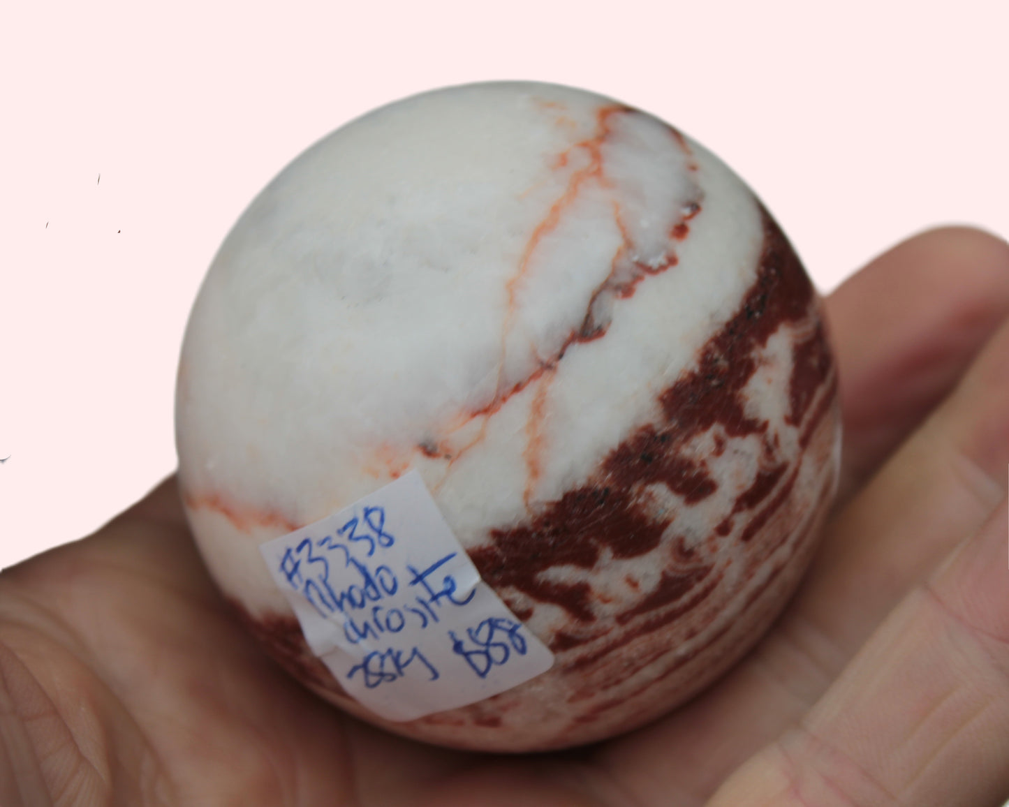 Rhodochrosite sphere 287g Rocks and Things