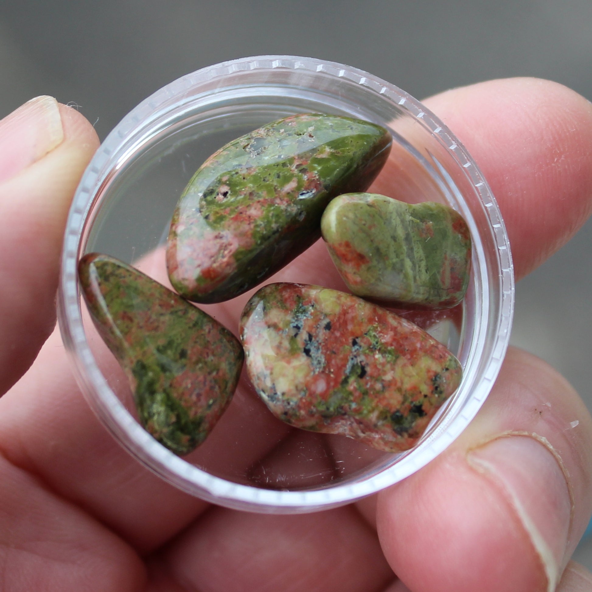 Unakite tiny tumbled 4-8 stones 9g Rocks and Things