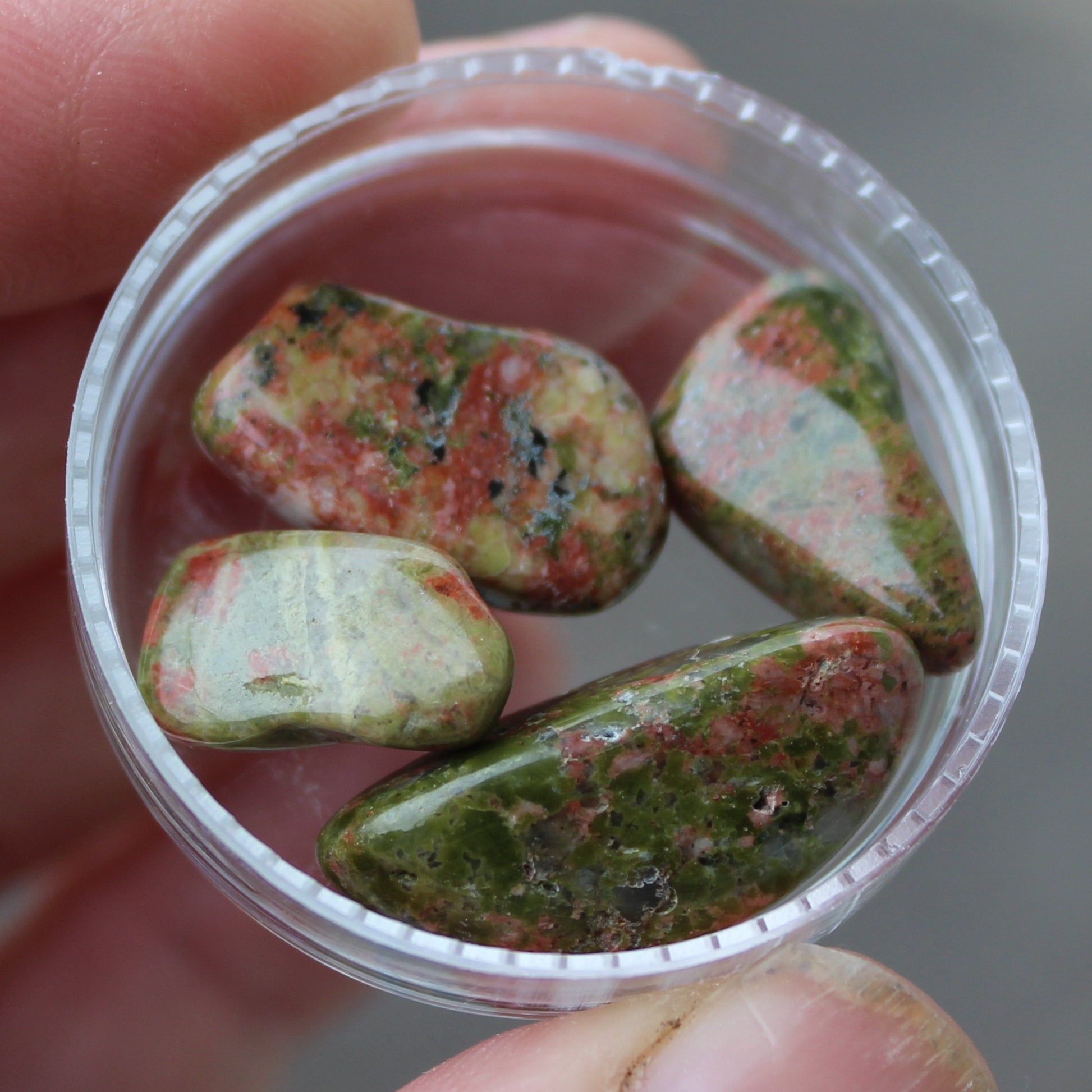 Unakite tiny tumbled 4-8 stones 9g Rocks and Things