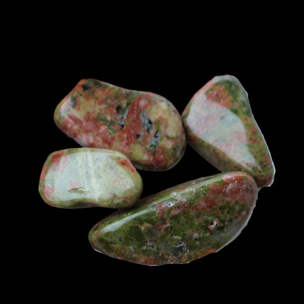 Unakite tiny tumbled 4-8 stones 9g in sunshine - Rocks and Things Store