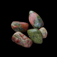 Unakite tiny tumbled 4-8 stones 9g in sunshine - Rocks and Things Store