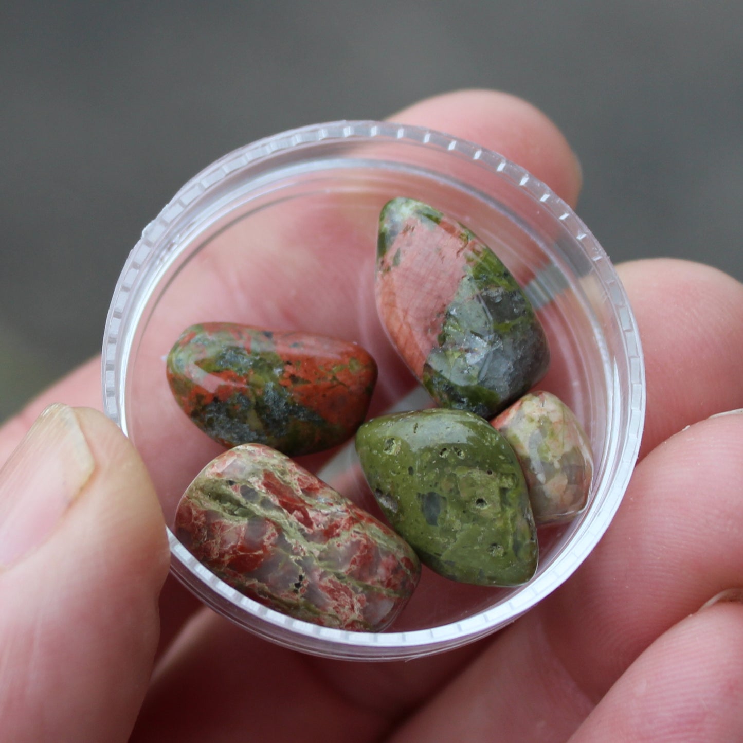 Unakite tiny tumbled 4-8 stones 9g