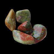 Unakite tiny tumbled 4-8 stones 9g in sunshine - Rocks and Things Store