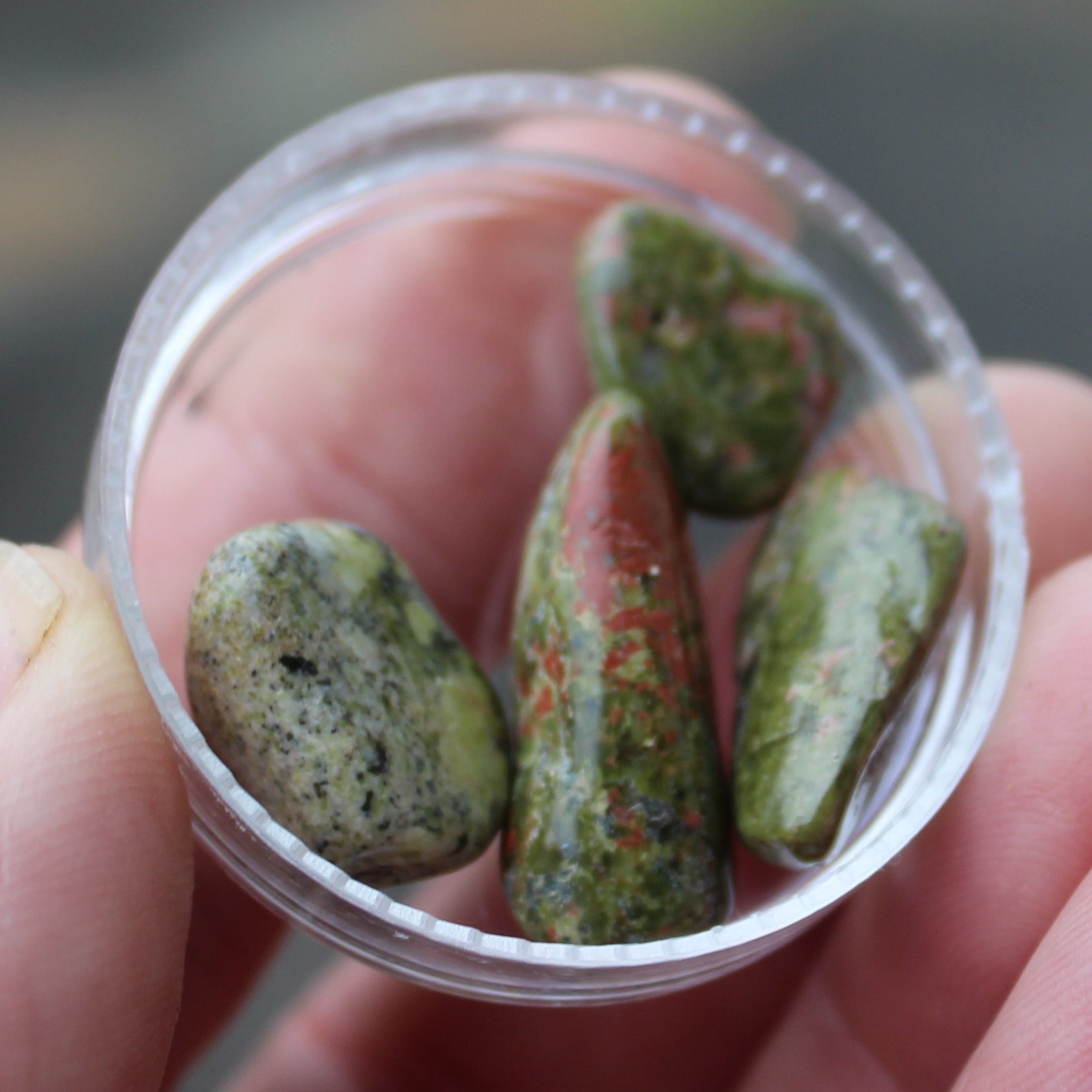 Unakite tiny tumbled 4-8 stones 9g Rocks and Things