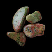 Unakite tiny tumbled 4-8 stones 9g in sunshine - Rocks and Things Store