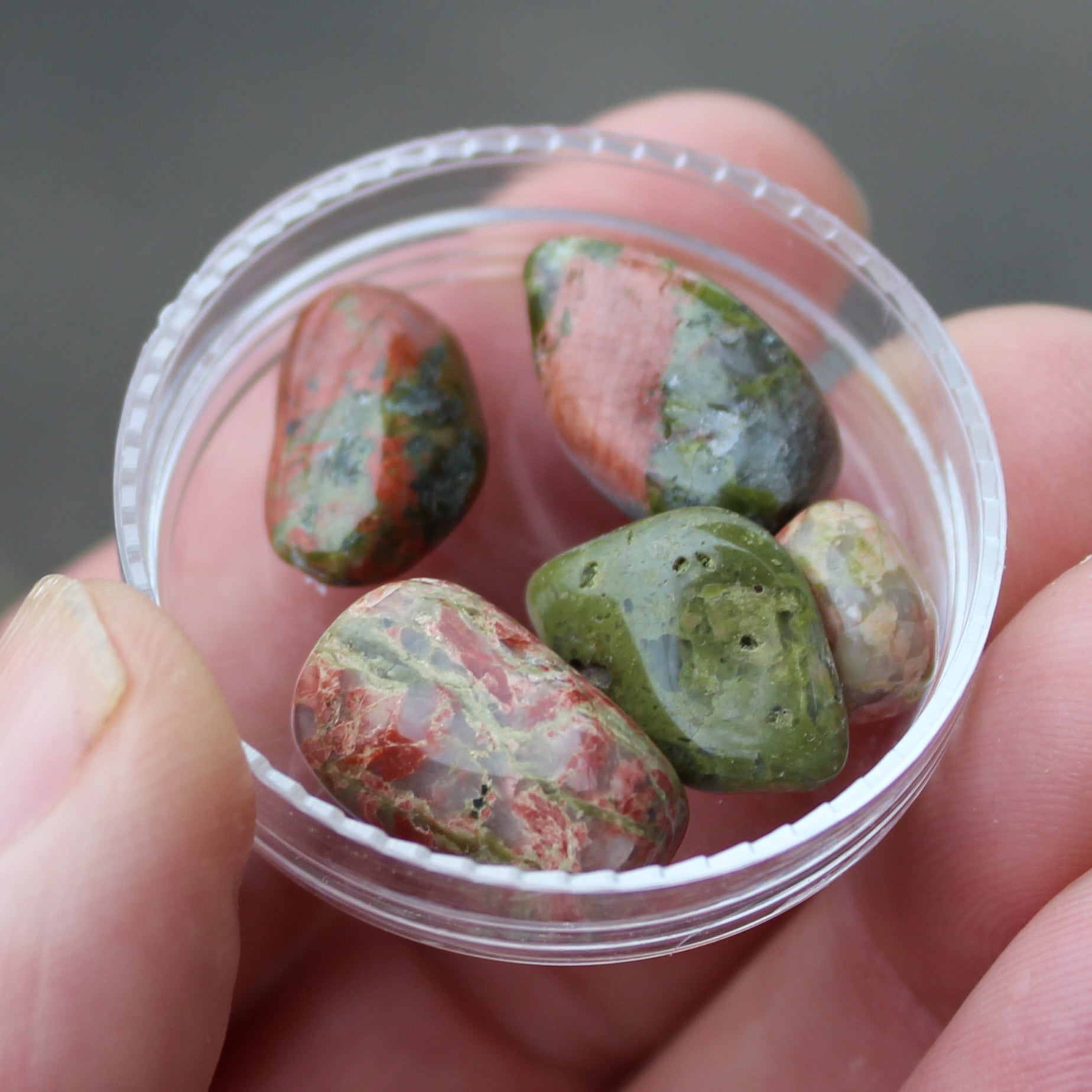 Unakite tiny tumbled 4-8 stones 9g Rocks and Things