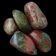 Unakite tiny tumbled 4-8 stones 9g in sunshine - Rocks and Things Store