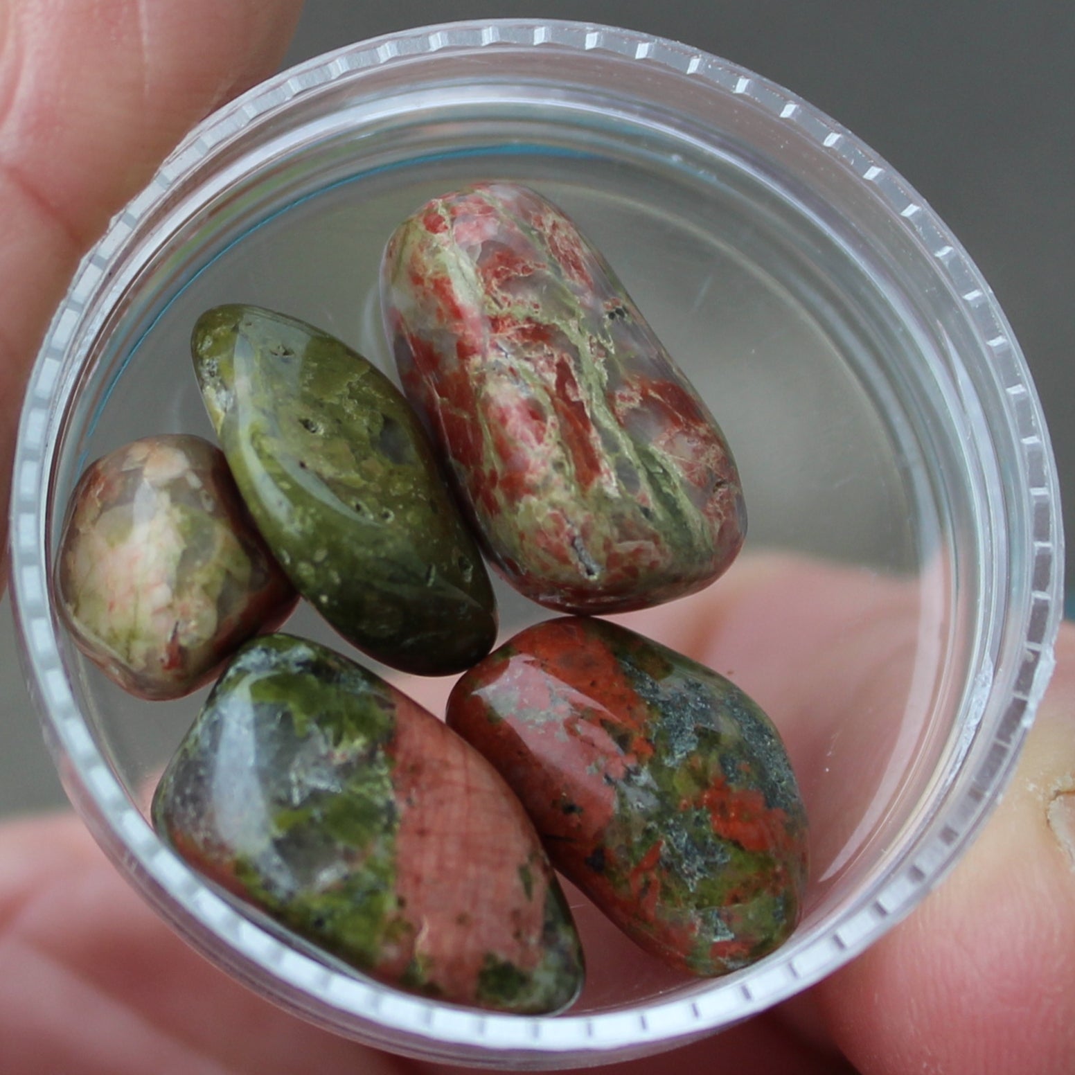 Unakite tiny tumbled 4-8 stones 9g Rocks and Things