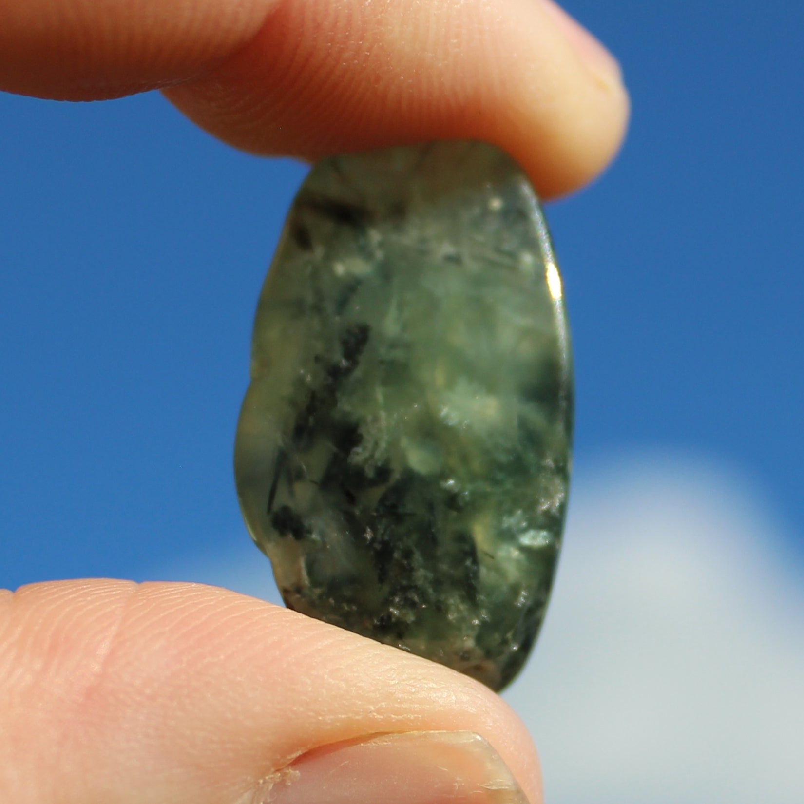 Prehnite tumbled crystal 8-11g Rocks and Things