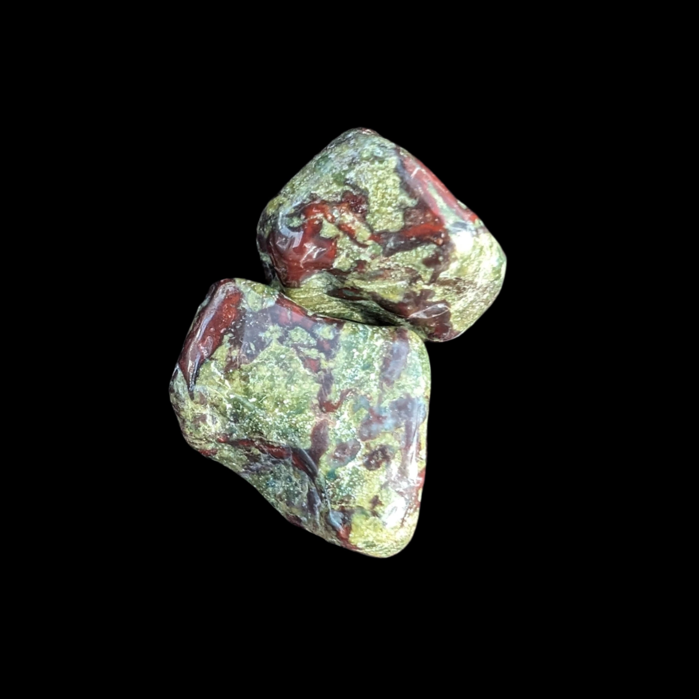 Dragons Blood Stone 2 tumbled stones 11-18g - Rocks and Things Store