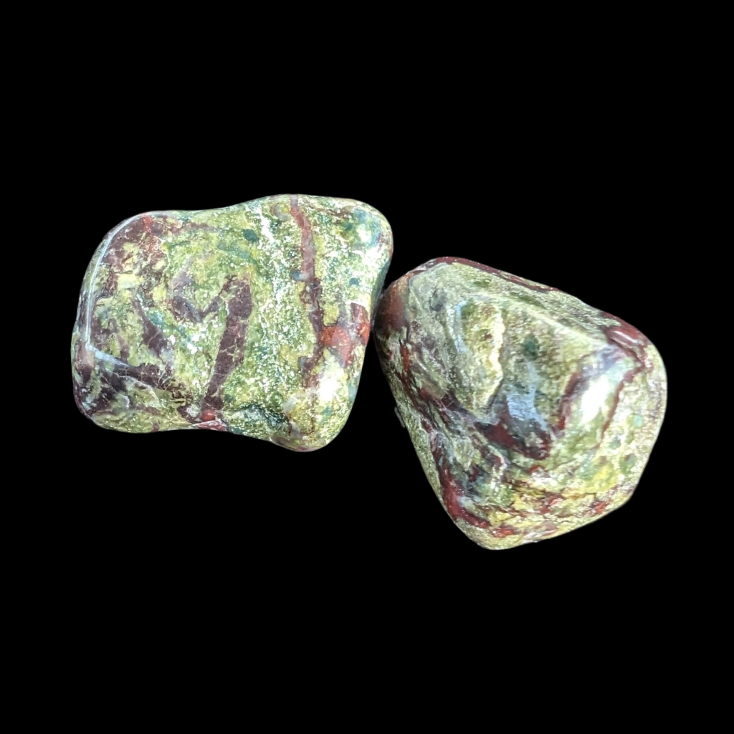 Dragons Blood Stone 2 tumbled stones 11-18g - Rocks and Things Store