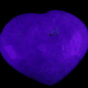 Celestite heart 160g in UV light - Rocks and Things Store