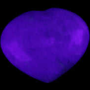 Celestite heart 160g in UV light - Rocks and Things Store