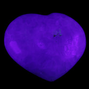 Celestite heart 160g in UV light - Rocks and Things Store
