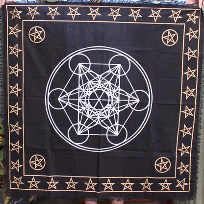 Celtic Metatron Sacred Geometry Crystal Grid Cloth from India 970 mm Rocks and Things