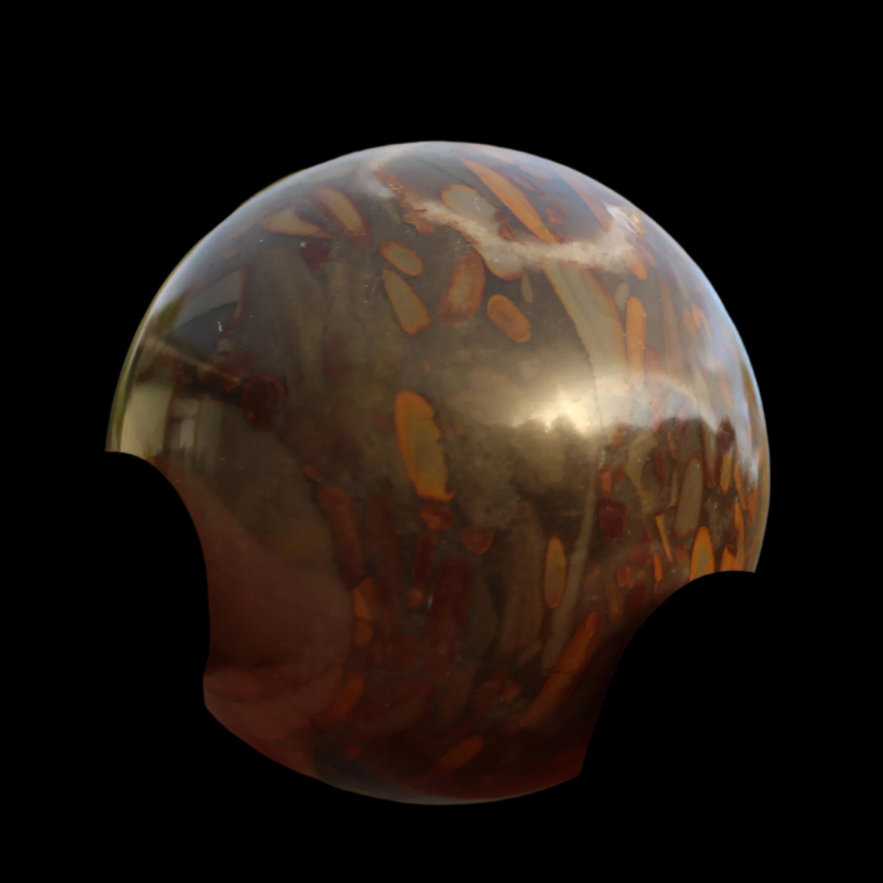 Bamboo Leaf Jasper sphere 175g Rocks and Things