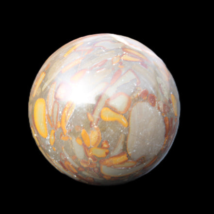 Bamboo Leaf Jasper sphere 175g in sunlight - Rocks and Things Store