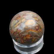 Bamboo Leaf Jasper sphere 175g in sunlight - Rocks and Things Store