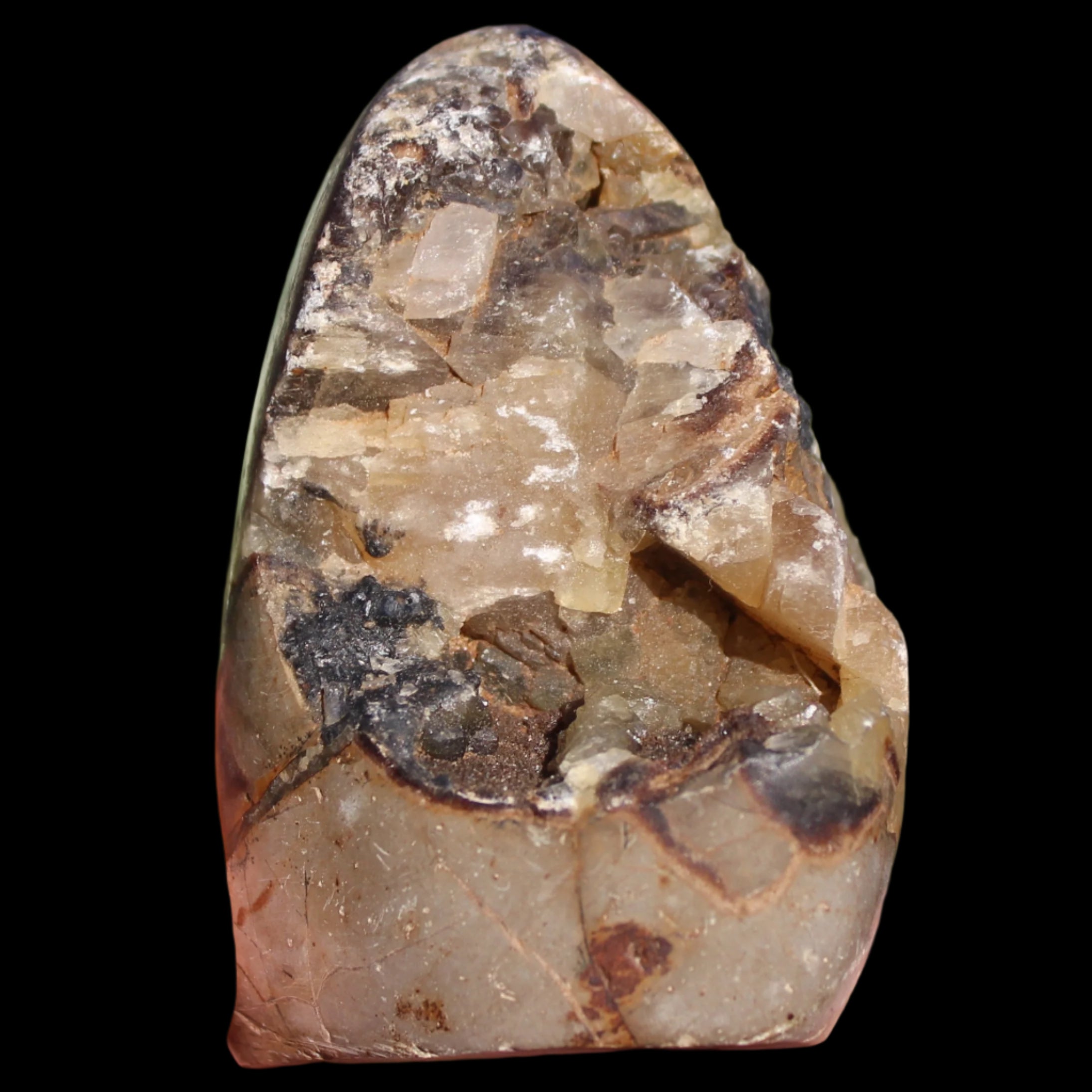 Septarian Dragon Stone geode egg 329g in sunshine - Rocks and Things Store