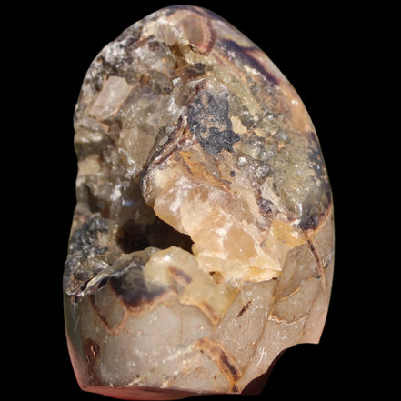 Septarian Dragon Stone geode egg 329g in sunshine - Rocks and Things Store