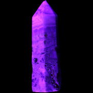 Claybank Agate Marquise wand 59g in UV light - Rocks and Things Store