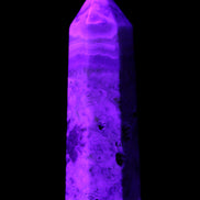 Claybank Agate Marquise wand 59g in UV light - Rocks and Things Store