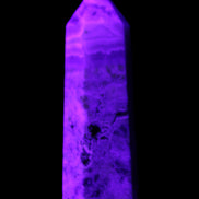 Claybank Agate Marquise wand 59g in UV light - Rocks and Things Store