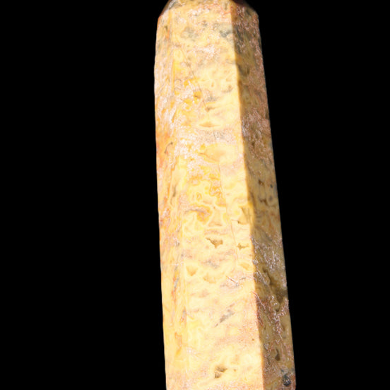 Claybank Agate Marquise wand 107g in sunlight - Rocks and Things Store