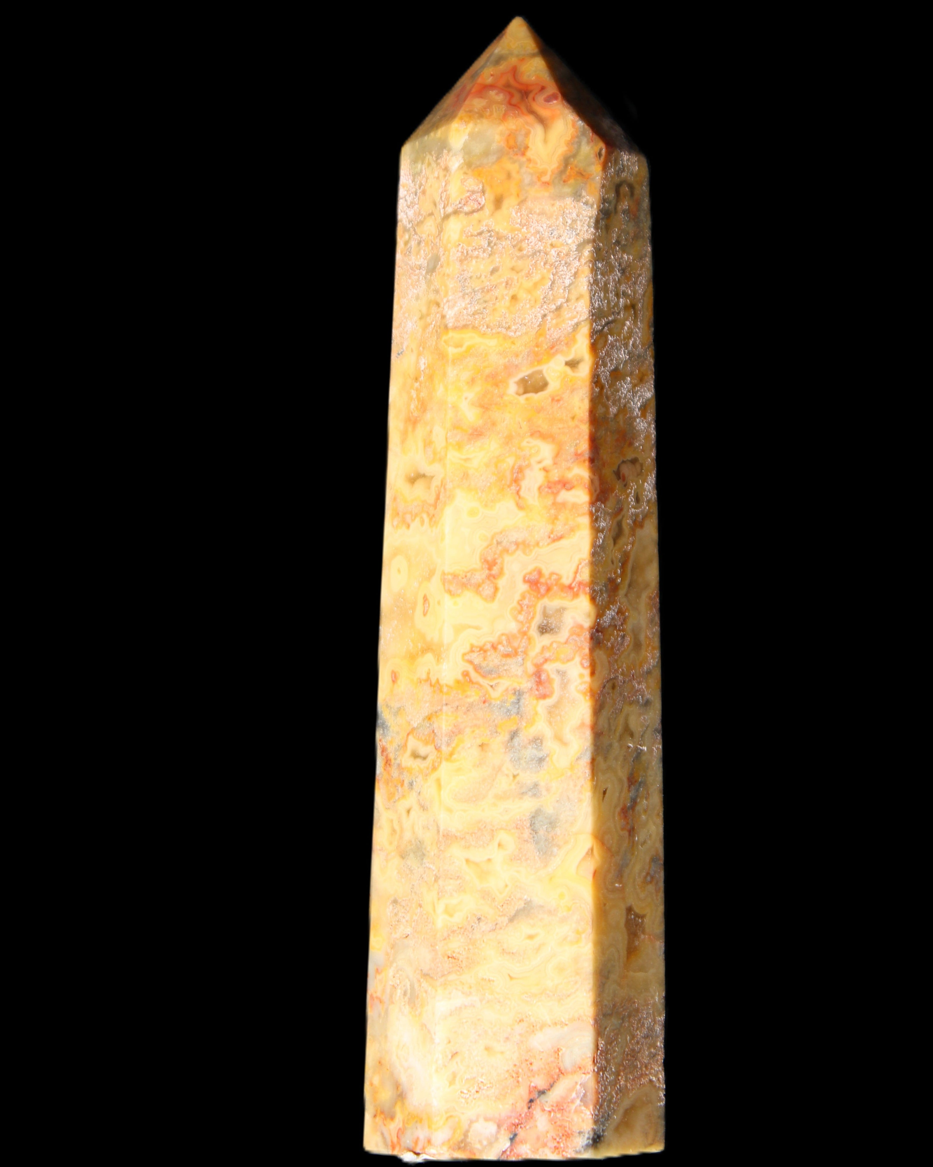 Claybank Agate Marquise wand 107g in sunlight - Rocks and Things Store