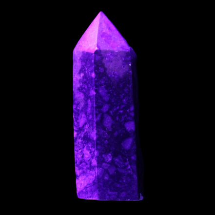 Sugilite wand 41g in UV light - Rocks and Things Store