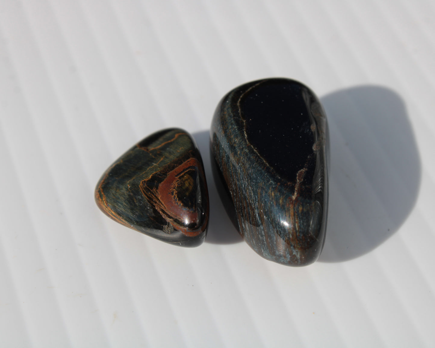 Blue Tigers Eye 2 tumbled stones 13-15g Rocks and Things