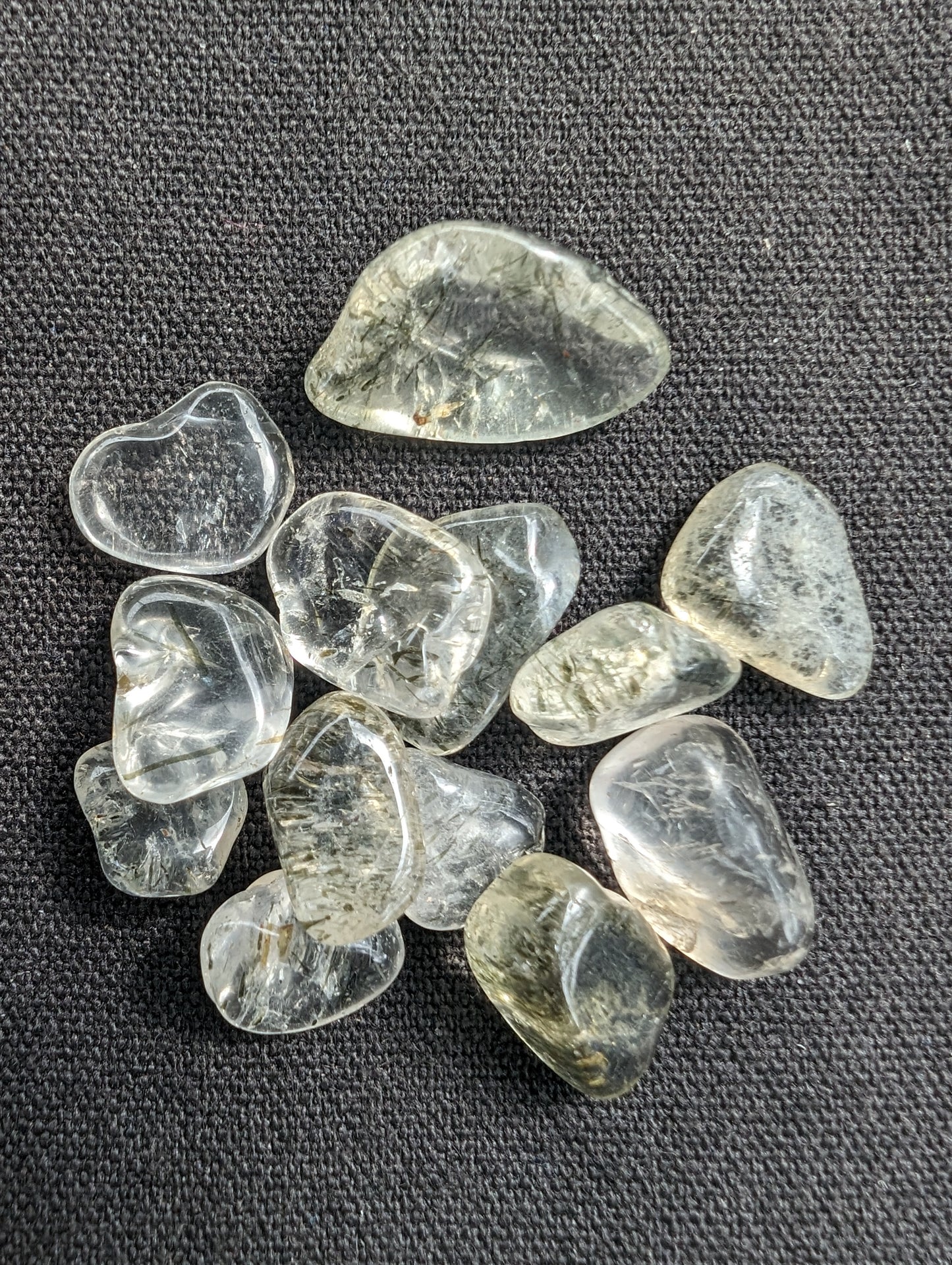 Green hair Tourmaline in Clear Quartz tiny 10g Rocks and Things